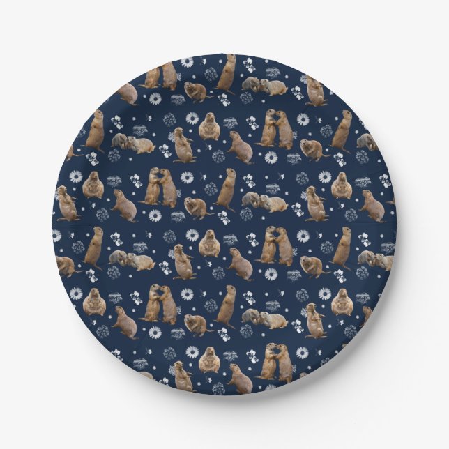 Prato De Papel Prairie Dog Party Paper Plate (Frente)