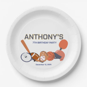 Prato De Papel Prata de Aniversário do Esporte All-Star