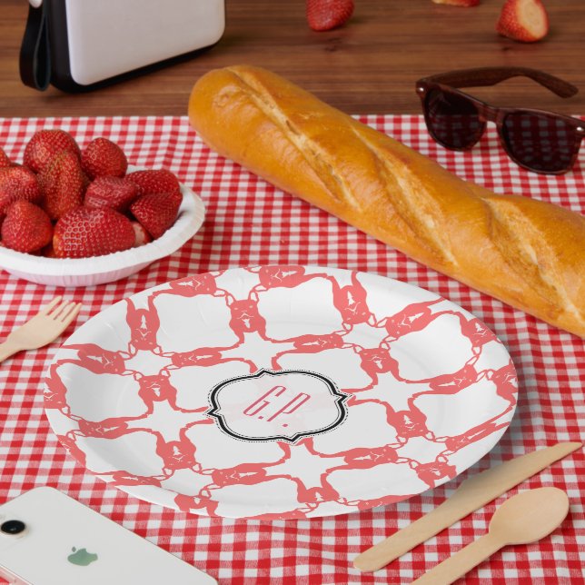 Prato De Papel Prata de Buldogue Francesa (Piquenique)