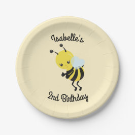 Prato De Papel Pratas personalizadas do partido de abelhas