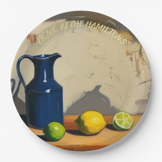 Prato De Papel Pratos-piquenique - Limões de limões russos Jug It (Frente)