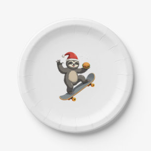 Prato De Papel PREGUIÇA DE NATAL Funny Christmas Skateboard Sloth