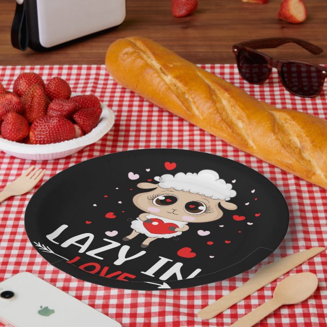 Prato De Papel Preguiçoso no Amor Ovino para Solteiros Dias de os (Piquenique)