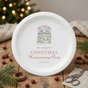 Prato De Papel Preppy Aquarela Casa Feliz Natal