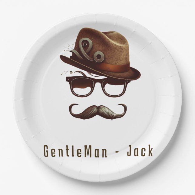 Prato De Papel Presente de Dia de os pais Personalizado de Crianç (Frente)