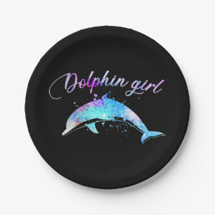 Prato De Papel Presente de Dolphin Lover  Garota de Golfinho Gal