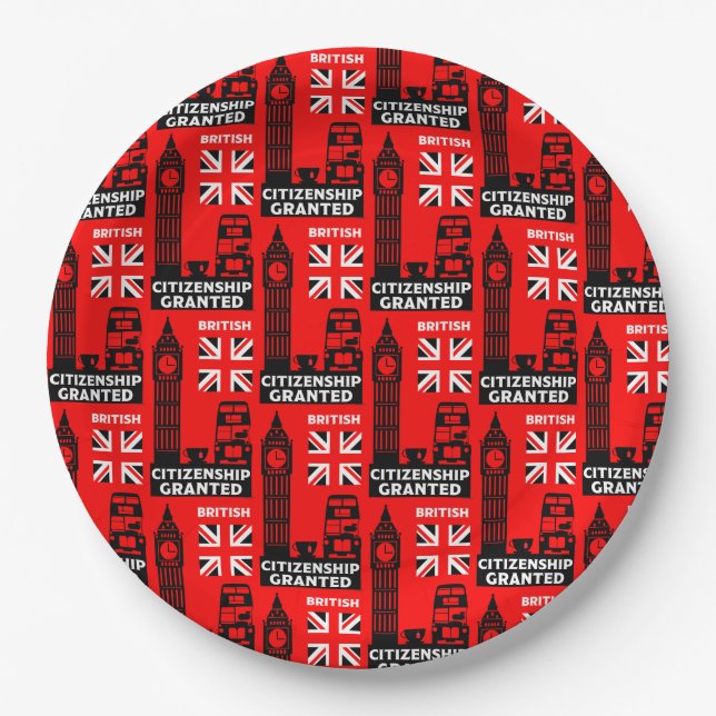 Prato De Papel Presentes de Cidadania Britânica (Frente)