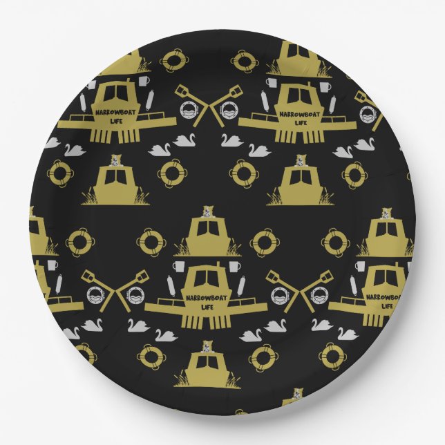 Prato De Papel Presentes de Narrowboat britânicos (Frente)