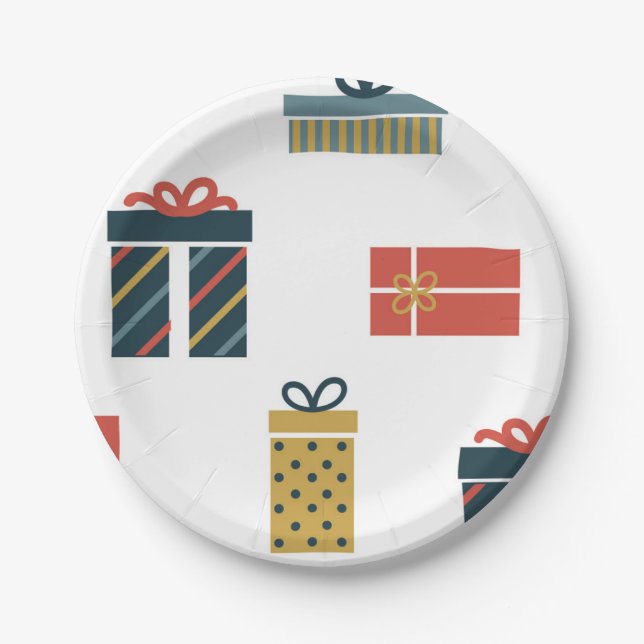 Prato De Papel Presentes de Natal (Frente)