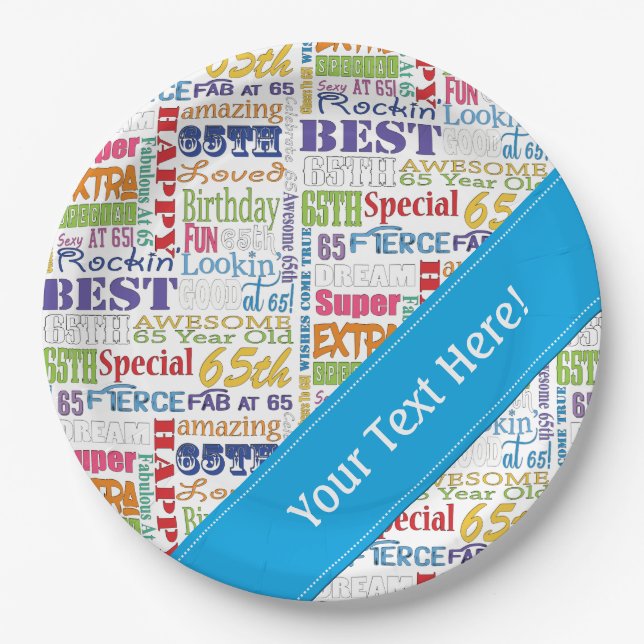 Prato De Papel Presentes originais e do Special 65th da festa de (Frente)