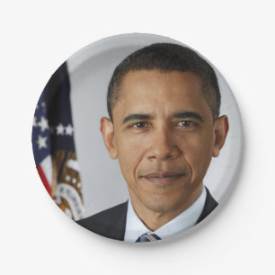 Prato De Papel Presidente americano Barack Obama na Casa Branca