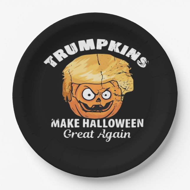 Prato De Papel Presidente Funny Trumpkins Halloween (Frente)