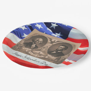 Prato De Papel Presidentes Abraham Lincoln e George Washington