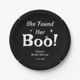 Prato De Papel Preta Ela Encontrou Seu Amor Halloween Chá de Noiv