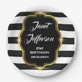 Prato De Papel Preto e Branco