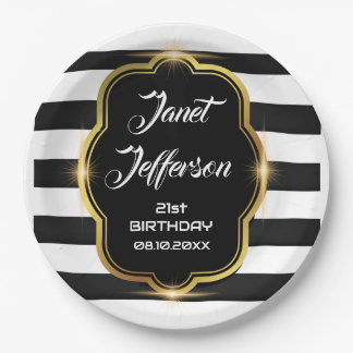 Prato De Papel Preto e Branco
