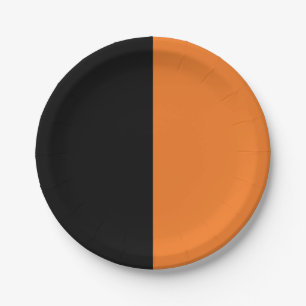 Prato De Papel Preto e Laranja