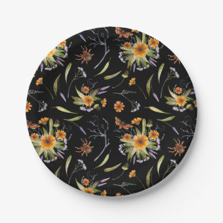 Prato De Papel Pretty Spooky: Halloween Flowers, Spiders and Moth