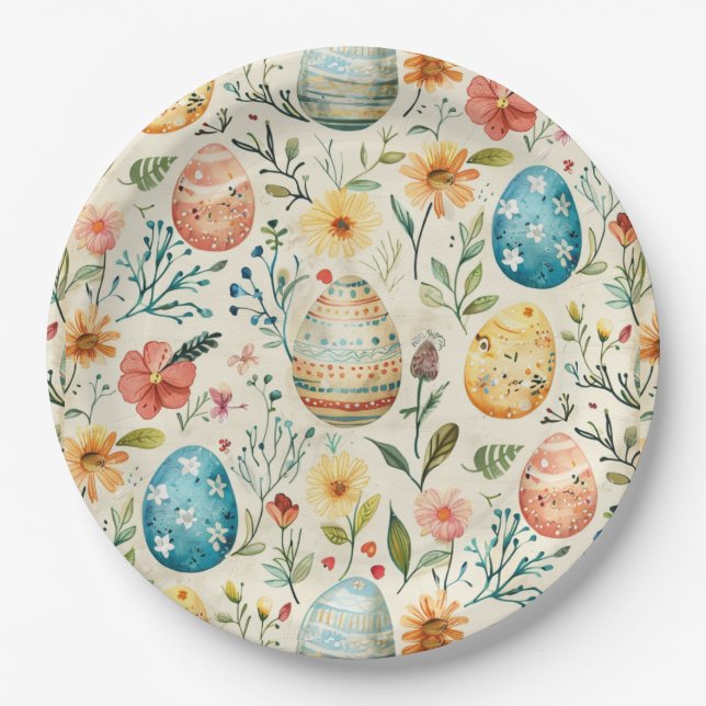 Prato De Papel Primavera Bloom Páscoa 1 (Frente)