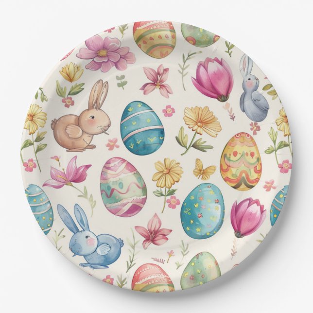 Prato De Papel Primavera Bloom Páscoa 6 (Frente)