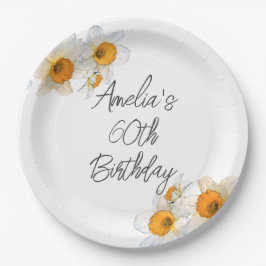 Prato De Papel Primavera Daffodil Qualquer Aniversário De Idade