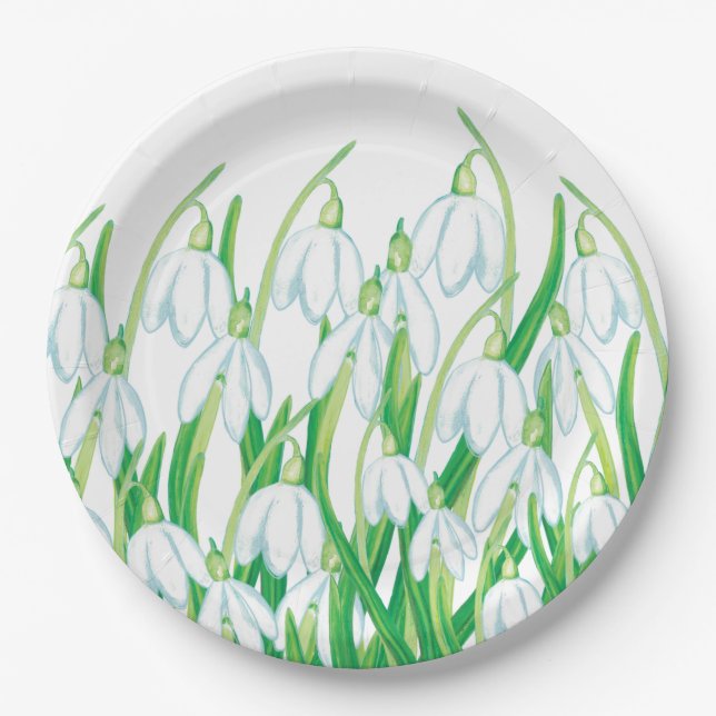 Prato De Papel Primavera Snowdrops Napkins (Frente)