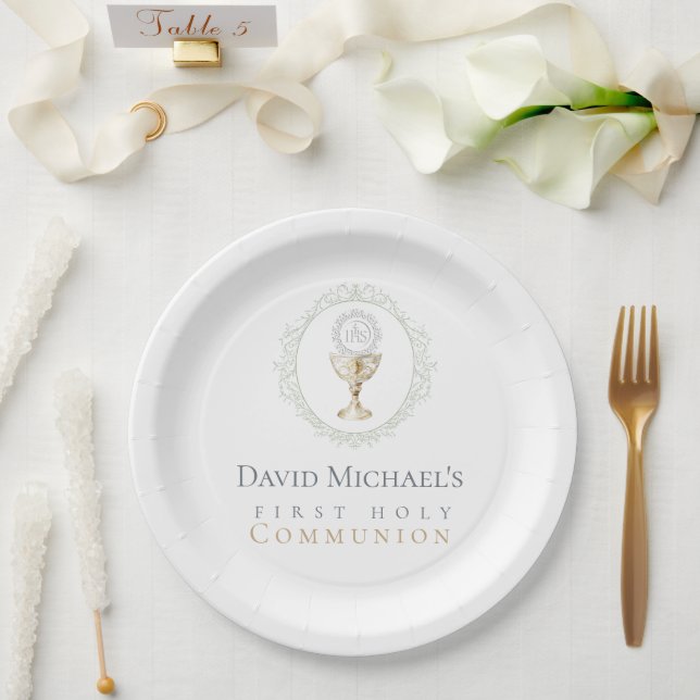 Prato De Papel Primeira Comunhão (Casamento)
