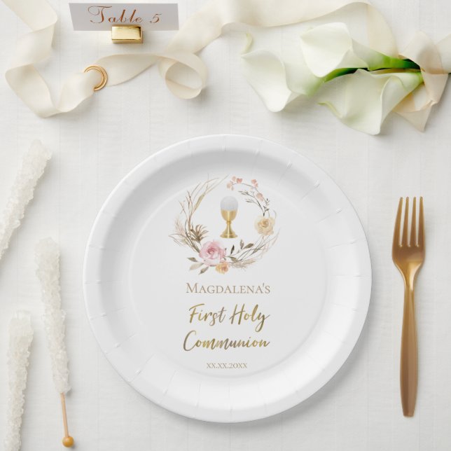 Prato De Papel Primeira Comunhão (Casamento)