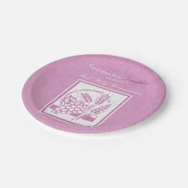 Prato De Papel Primeira Comunhão da Filha, Rosa