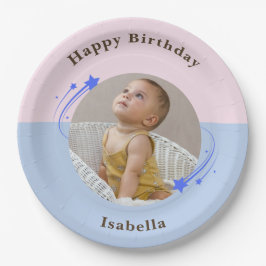 Prato De Papel Primeira Estrela de Atirada de Aniversário