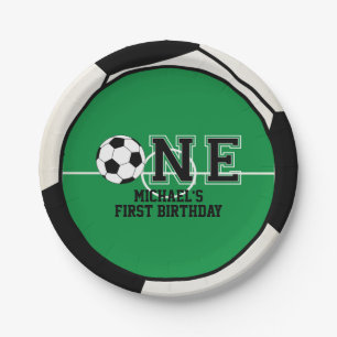 Prato De Papel Primeira folha de papel de aniversário do futebol