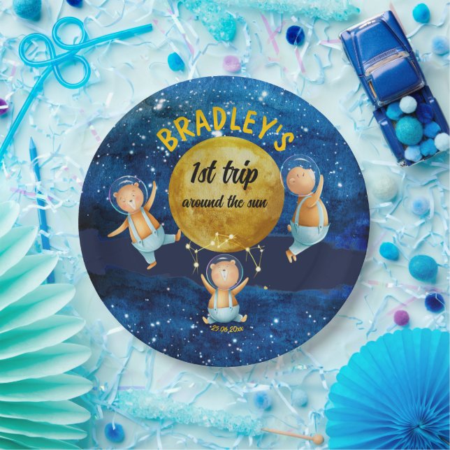 Prato De Papel Primeira viagem à volta das placas de festa de ani (Festa)