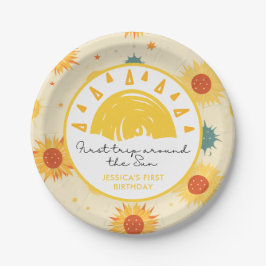 Prato De Papel Primeira viagem em torno do primeiro aniversario s