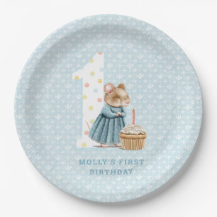 Prato De Papel Primeiras placas de papel de aniversário do rato b