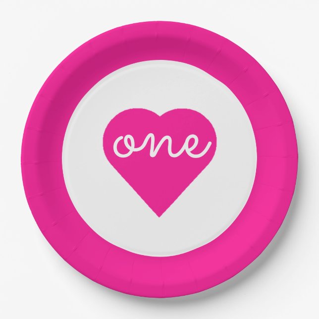 Prato De Papel Primeiro aniversario cardíaco (Frente)