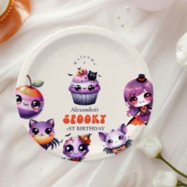 Prato De Papel Primeiro Aniversário Cute Spooky