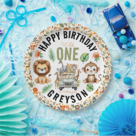 Prato De Papel Primeiro aniversario de Aventura Selva Selva