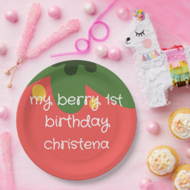 Prato De Papel Primeiro Aniversário de Berry
