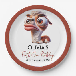 Prato De Papel Primeiro aniversario de Caricatura Engraçado Llama