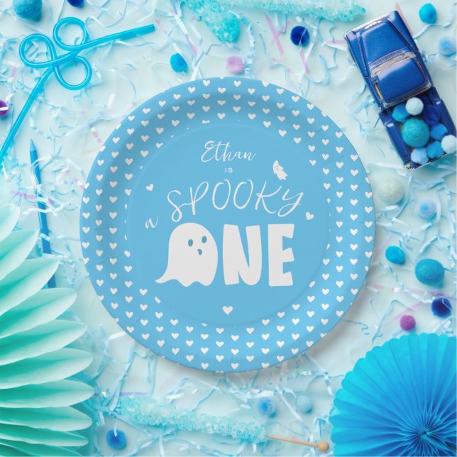 Prato De Papel Primeiro aniversario de Dia das Bruxas de Um Menin (Festa)