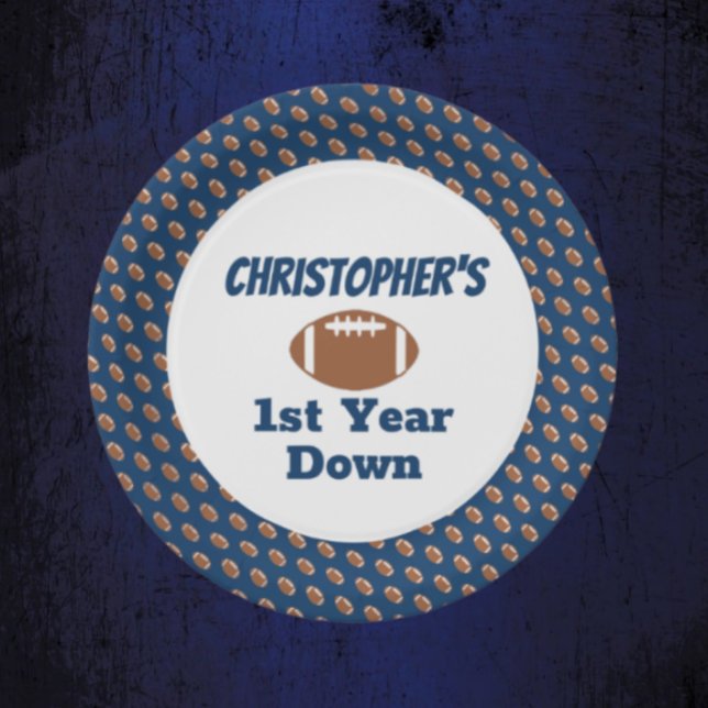 Prato De Papel Primeiro aniversario de futebol (Criador carregado)