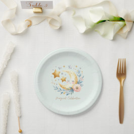 Prato De Papel Primeiro aniversario de Lua Azul-Cuja