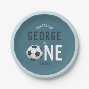 Prato De Papel Primeiro aniversario de Meninos Azuis de Esporte