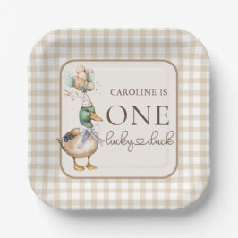 Prato De Papel Primeiro aniversario do Balão do Duque Castanho Um