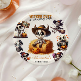 Prato De Papel Primeiro Aniversário do Halloween Ocidental, Um De