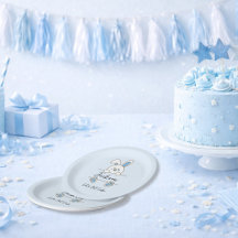 Primeiro Aniversário do Menino Coelhinho Azul Fofo