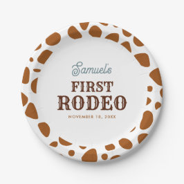 Prato De Papel Primeiro aniversário do Rodeo Wild West Brown Boy