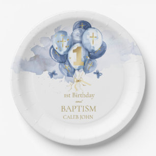 Prato De Papel Primeiro aniversario e batismo de Blue Boys