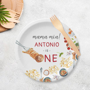 Prato De Papel Primeiro aniversario Italiano de Aquarela