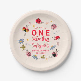 Prato De Papel Primeiro aniversario Ladybug Summer